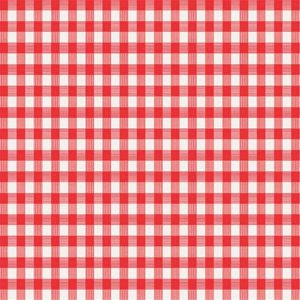 Menu Red & White Checkered Plastic Round Tablecloth ME2738843